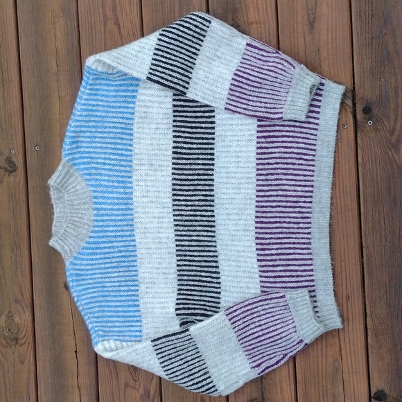 Liz Claiborne Chunky Knit Striped Sweater Size Large - Picture 1 of 11